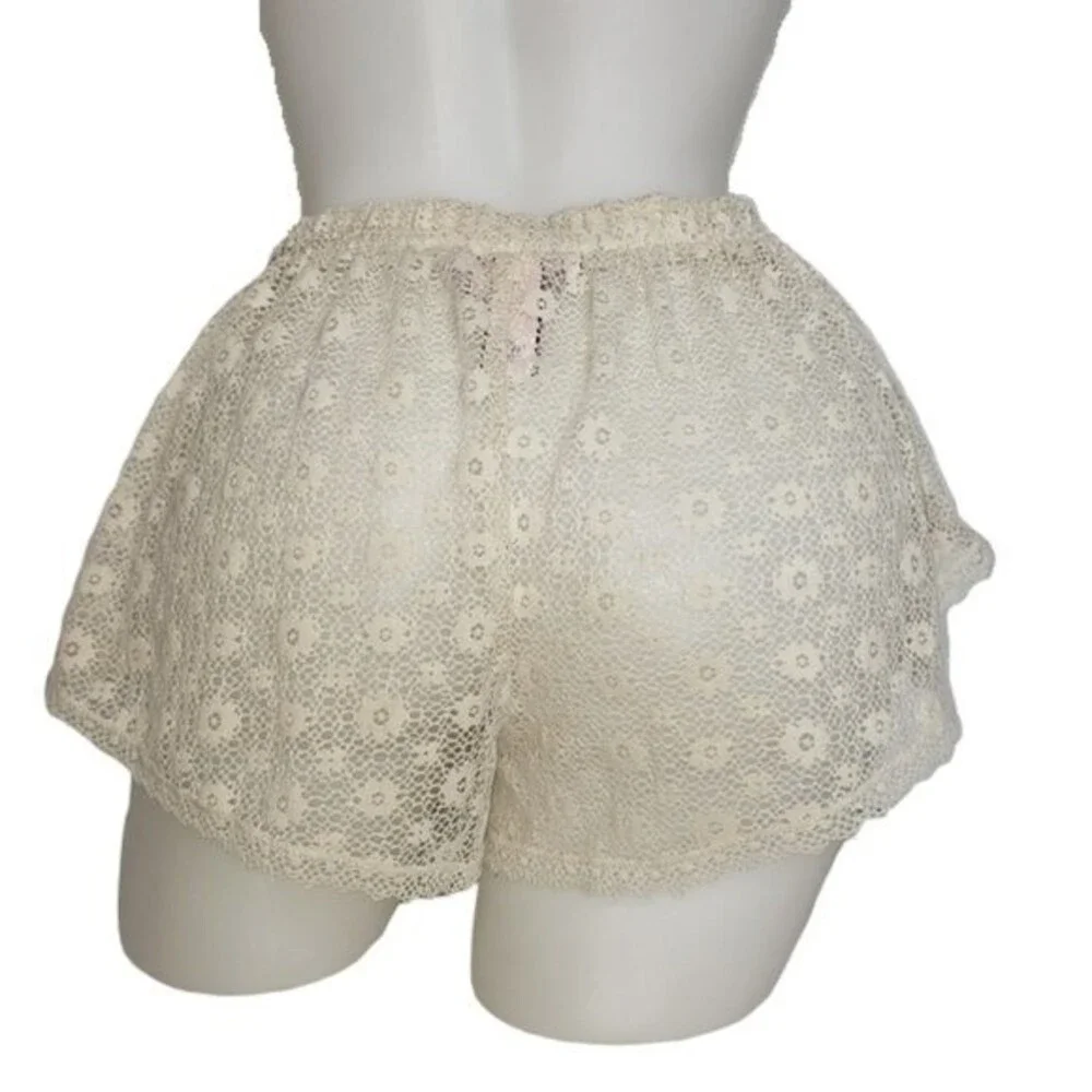 VICTORIA'S SECRET ECRU LACE TAP PANTS SIZE XS